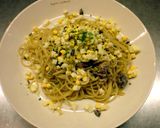 105円イワシの缶詰とゆで玉子のパスタ作り方7写真