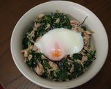 簡単★モロヘイヤとツナの月見丼作り方5写真