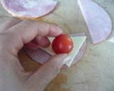 ハム＆チーズ＆ミニトマトで手軽に一品☺作り方2写真