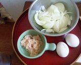 ひき肉で　ふんわり親子丼♪作り方1写真