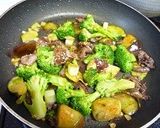 ブロッコリーと茄子の牛肉炒め作り方3写真
