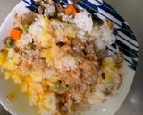 レンジ簡単梅クリームパエリア風味炒飯弁当作り方10写真