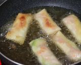 居酒屋風☆ポテサラハム春巻き作り方4写真