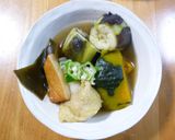 茄子とかぼちゃ入りおでん作り方3写真