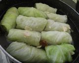卵不使用。にんにくスープのロールキャベツ作り方6写真
