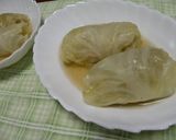 卵不使用。にんにくスープのロールキャベツ作り方8写真