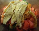 ねばとろ☆オクラと夏野菜の冷製パスタ作り方1写真