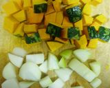 ヘルシー！かぼちゃのごろごろスープ作り方1写真