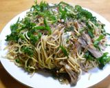舞茸とハムと夏野菜パスタ作り方2写真