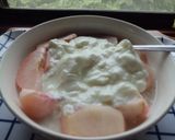 ランチにレンチン桃ヨーグルトでダイエット作り方2写真