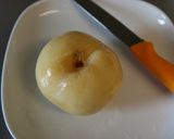離乳食5ヶ月★ルクエで★桃のピューレ作り方1写真