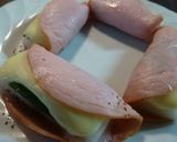 レンジで簡単☆ハム巻きチーズ磯辺餅作り方6写真
