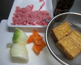 豚肉・野菜・厚揚げの焼き肉たれで炒め物作り方1写真