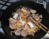 豚肉・野菜・厚揚げの焼き肉たれで炒め物作り方4写真