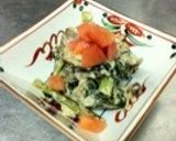 焼きまいたけと野沢菜のクリームチーズ和え作り方6写真
