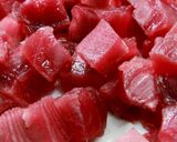 炒めたご飯に冷たいまぐろ添え作り方3写真