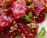 炒めたご飯に冷たいまぐろ添え作り方16写真