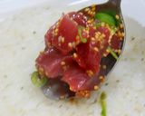 炒めたご飯に冷たいまぐろ添え作り方15写真