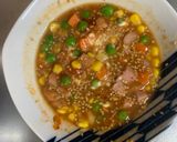 レンジ簡単洋風スタミナ丼味オムライス弁当作り方6写真
