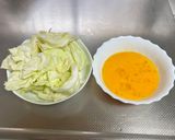 キャベツ🥬と卵🥚のふわとろ中華炒め😃作り方1写真