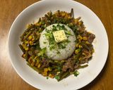 ガツンと旨い！牛肉とにんにくの芽ペッパーライス作り方7写真