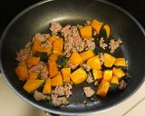 かぼちゃとひき肉のケチャップ煮作り方3写真