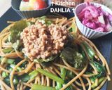 【小松菜×納豆】和風パスタ🍝腸活！コマツナットウ作り方5写真