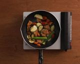 さつまあげと季節野菜のてりたま丼作り方6写真