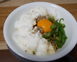 不器用卵白ソース魯肉飯風挽肉丼作り方5写真