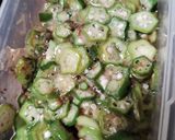 オクラと梅肉とカツオ節と味ぽんあえ作り方3写真