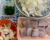 たらと白菜の豆乳だしスープ作り方1写真