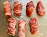 ＼豚肉1枚で！／ミルフィーユチーズカツ作り方3写真