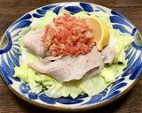 豚ロース肉の刻みトマトと玉ネギがけサラダ作り方6写真