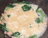 ツナとほうれん草のワンパンクリームパスタ作り方9写真
