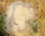 帆立とアスパラの平兵衛酢クリームパスタ作り方8写真