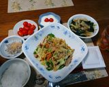 焼きそばソースで！簡単にも！野菜炒め弁当作り方40写真