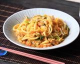 ＊レンジ簡単、お一人様豚キムチーズうどん作り方5写真