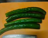 叩き胡瓜とわかめのごま油わさび甘辛醤油作り方1写真