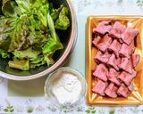夏休み簡単昼食ローストビーフサンドイッチ作り方1写真