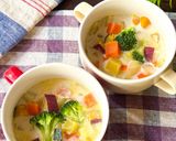かぼちゃなど余り野菜で具沢山！簡単ミルクスープ作り方7写真
