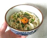 釜玉うどんと小麦粉で作った麺で釜玉うどん作り方2写真