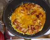 ベーコンガーリックチーズ玉子丼作り方3写真