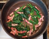 青菜とパンチェッタの和風パスタ作り方1写真