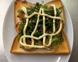 薬味たっぷり！餃子トースト！作り方4写真