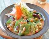 刺身こんにゃくと蒸し豆のごまだれがけ♪作り方3写真