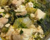 鶏胸肉と豆腐豆苗の韓国海苔煮込み作り方5写真
