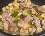 さつま芋・蓮根・エリンギ・豚肉の甘辛煮作り方5写真