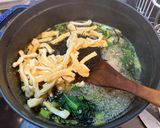 小松菜としらすのストウブ炊込み玄米ご飯作り方3写真