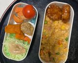 レンジ簡単クリーミービビンバ味炒飯弁当作り方16写真