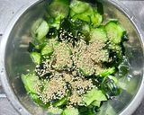 簡単副菜浅漬けの素で簡単わかめときゅうりの酢の物作り方5写真